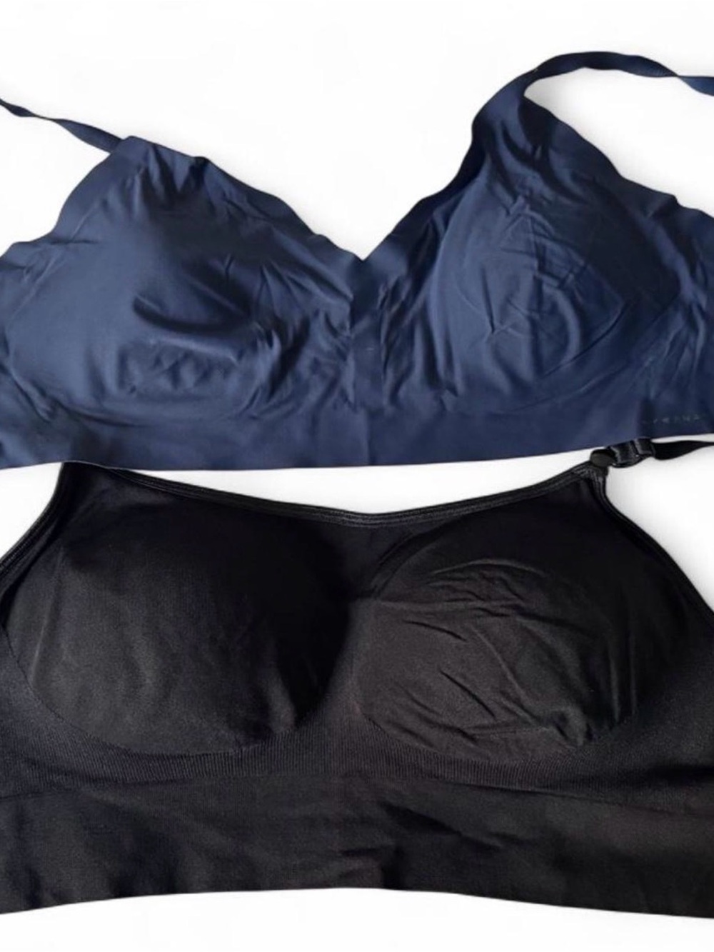 Warner's Navy & Black Wireless Seamless Bralette Duo